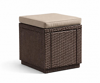 Пуфик Куб с подушкой (Cube with cushion) коричневый