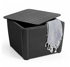 Стол-сундук Лузон Плюс (Luzon Plus Flat Wicker), графит