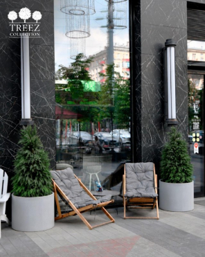 Кашпо TREEZ Effectory - Beton - Цилиндр - Серый ледник