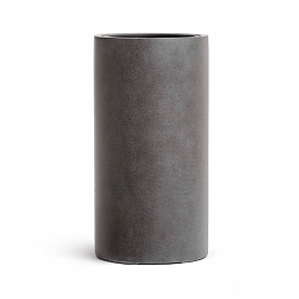 Кашпо TREEZ Effectory Beton Высокий цилиндр Тёмно-серый бетон