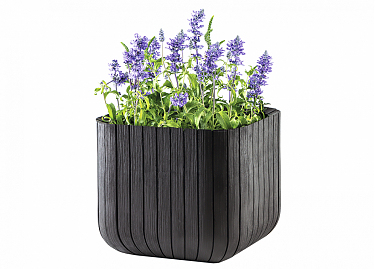 Кашпо Куб L (Keter Cube Planter) графит