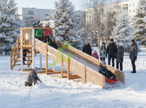 Зимняя горка "IgraGrad Snow Fox", 5м. мод.2