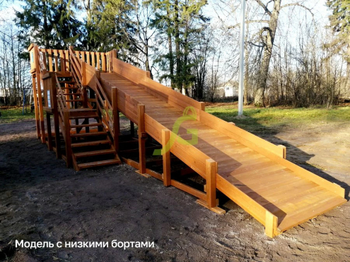 Зимняя деревянная горка "IgraGrad Snow Fox", скат 8 м