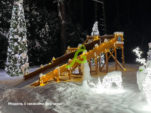 Зимняя деревянная горка "IgraGrad Snow Fox", скат 8 м