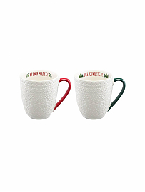 Набор из двух кружек Winter embroidery из коллекции New Year Essential, 410 мл