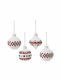 Набор ёлочных украшений с подсветкой Festive embroidey из коллекции New Year Essential, 4 шт.
