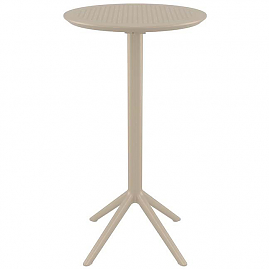 Стол пластиковый барный складной Sky Folding Bar Table 60 (бежевый)