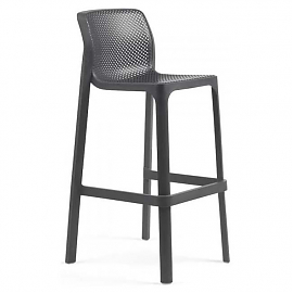 Стул пластиковый барный Net Stool (антрацит)
